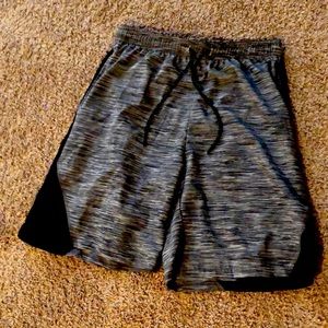 Black and grey mens basketball shorts